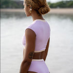 Ninefoot Studio Savu surf croptop in lilac | Tops