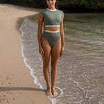 Ninefoot Studio Rote surf bikini bottom in army green | Bottom