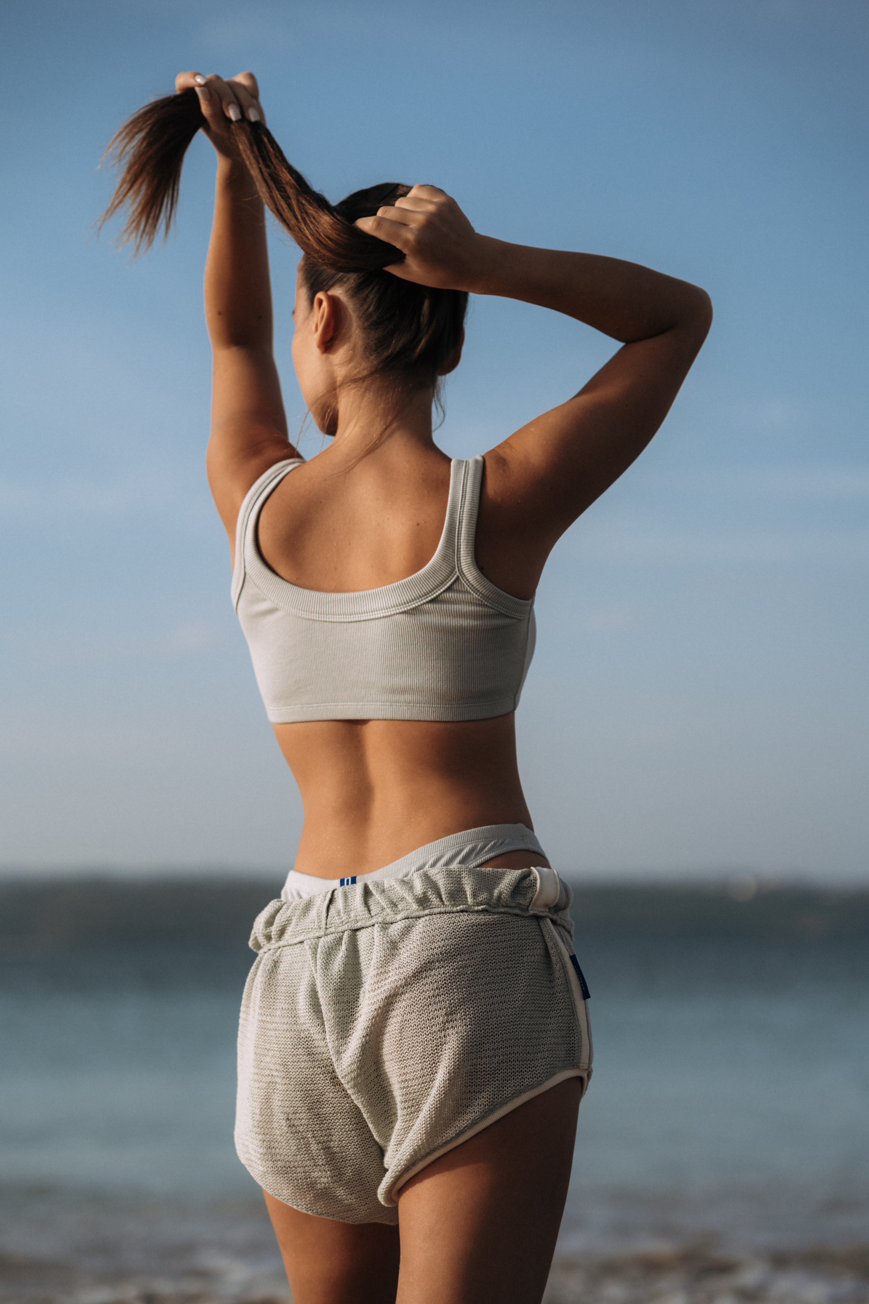 NOA Mesh Rib Cotton Pants in Mint | Hinako Capsule