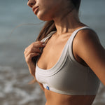 Outerwear Collection | NA Sculpted Neckline Rib Cotton Top in Mint