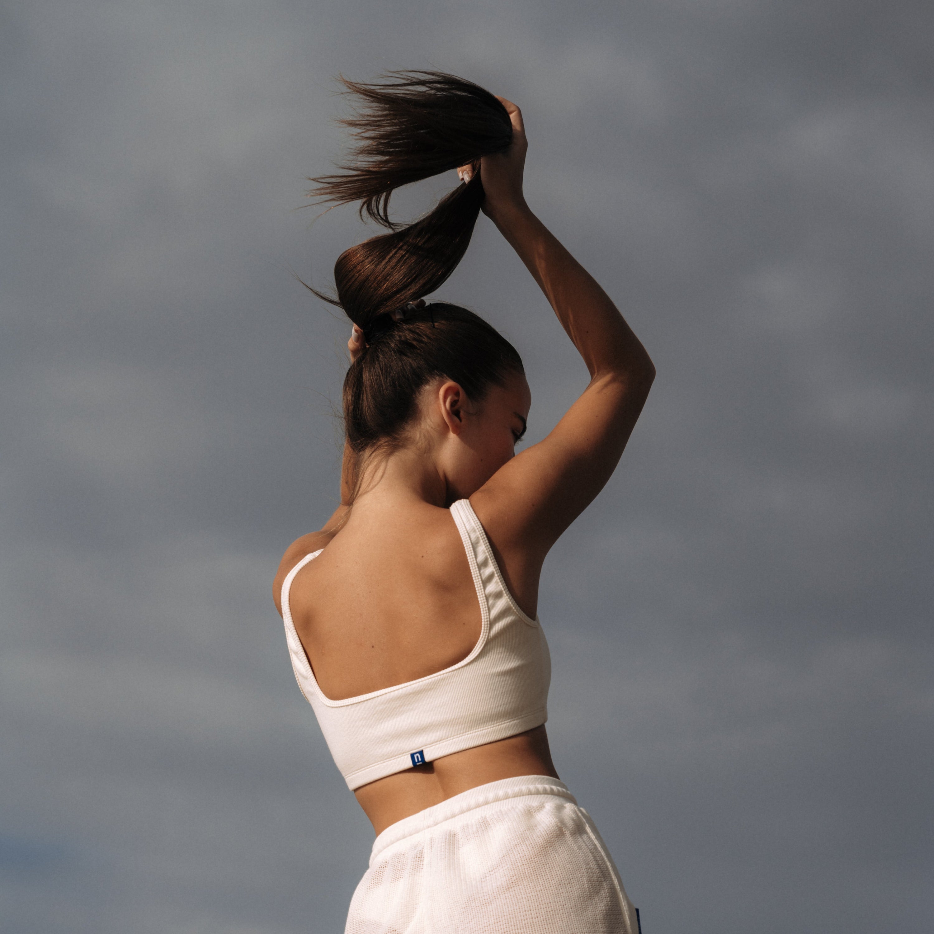 HI Square Rib Cotton Top in Off White | Hinako Capsule | Ninefoot Studio