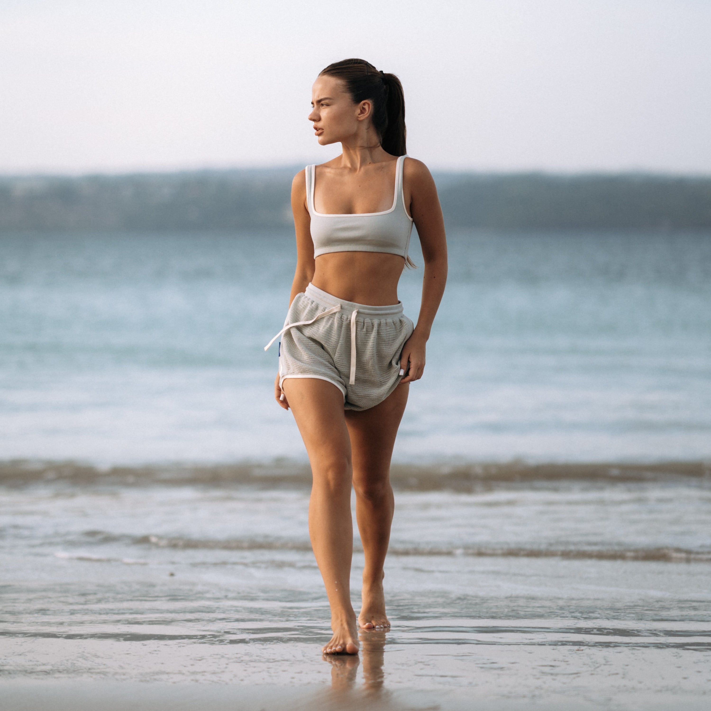 HI Square Rib Cotton Top in Off White | Hinako Capsule | Ninefoot Studio