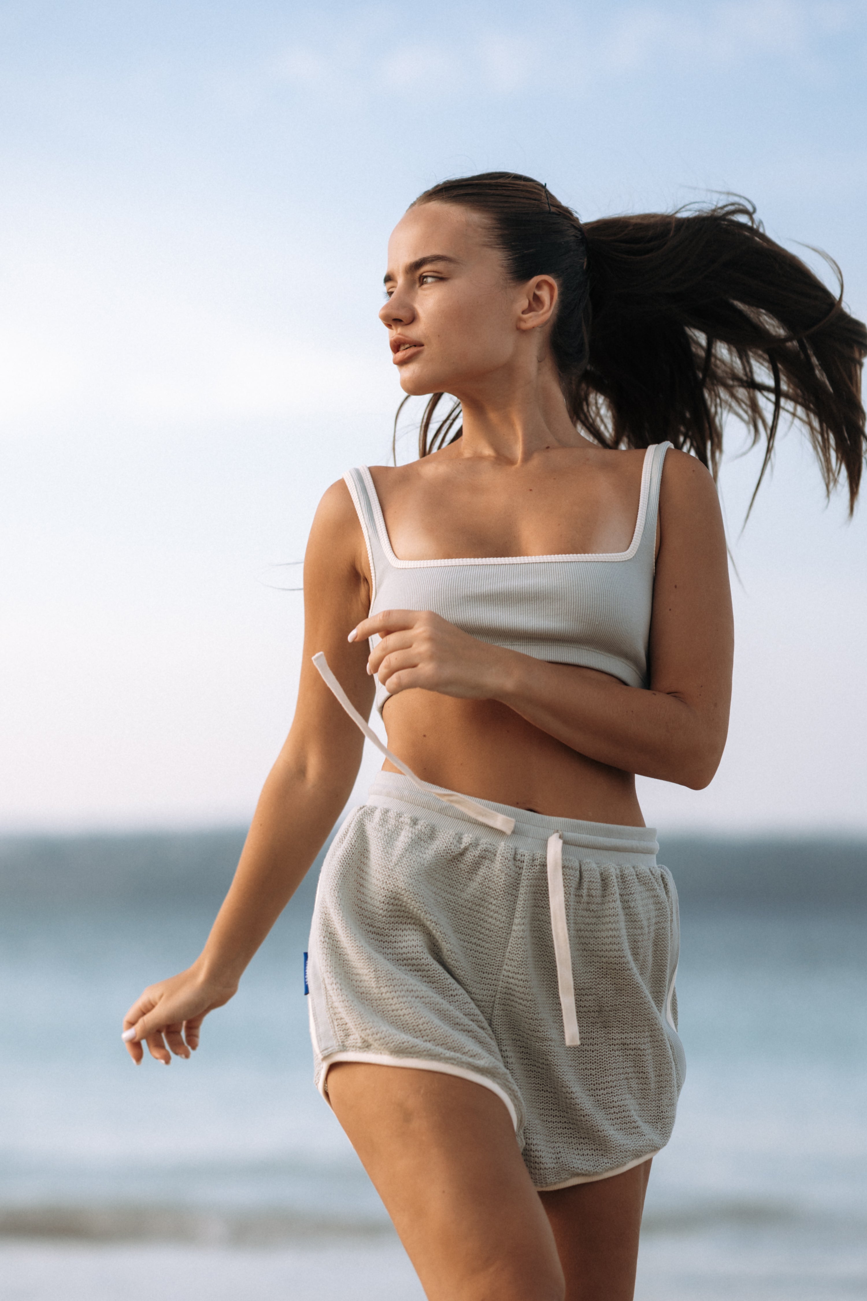 HI Square Rib Cotton Top in Off White | Hinako Capsule | Ninefoot Studio