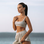 HI Square Rib Cotton Top in Off White | Hinako Capsule | Ninefoot Studio