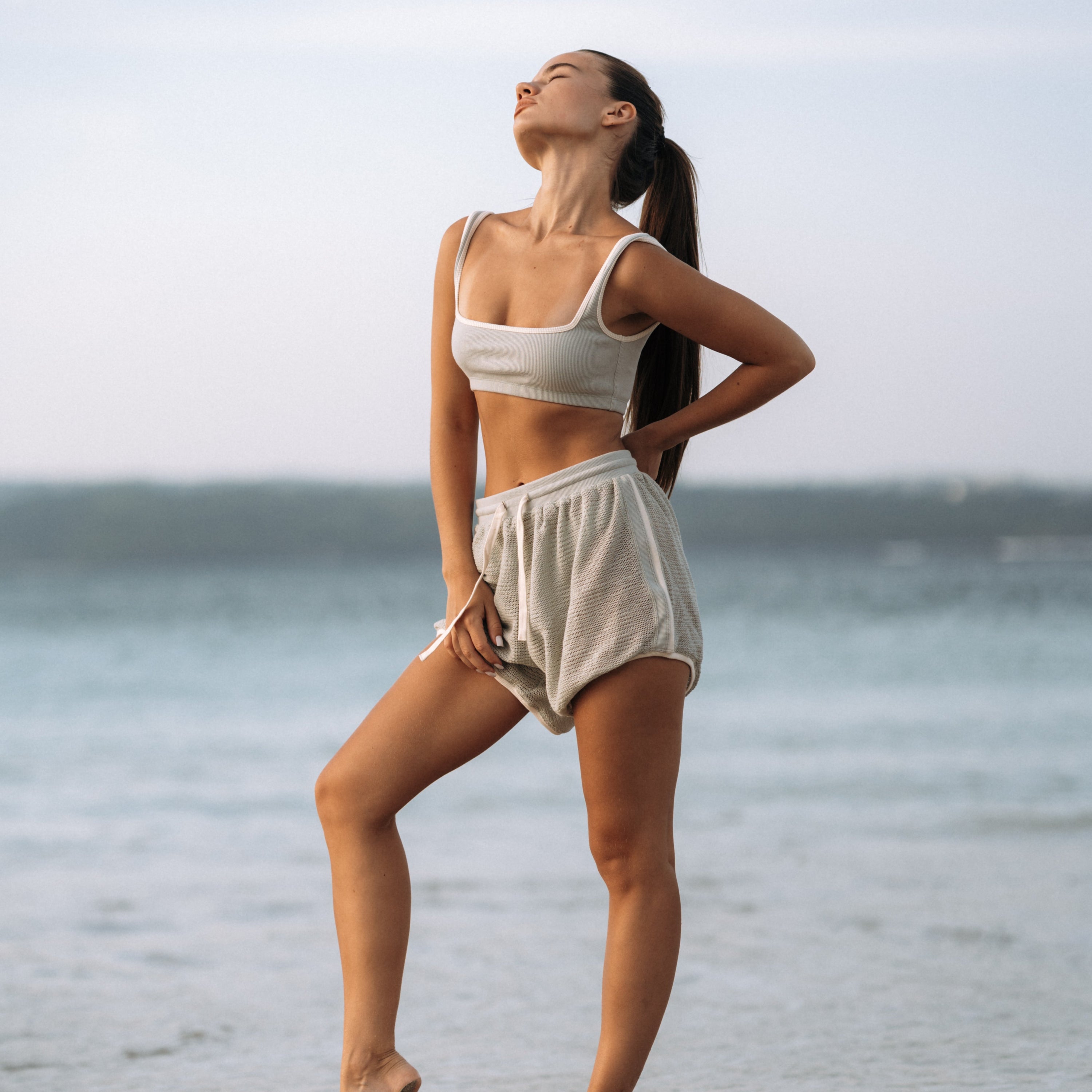 HI Square Rib Cotton Top in Off White | Hinako Capsule | Ninefoot Studio