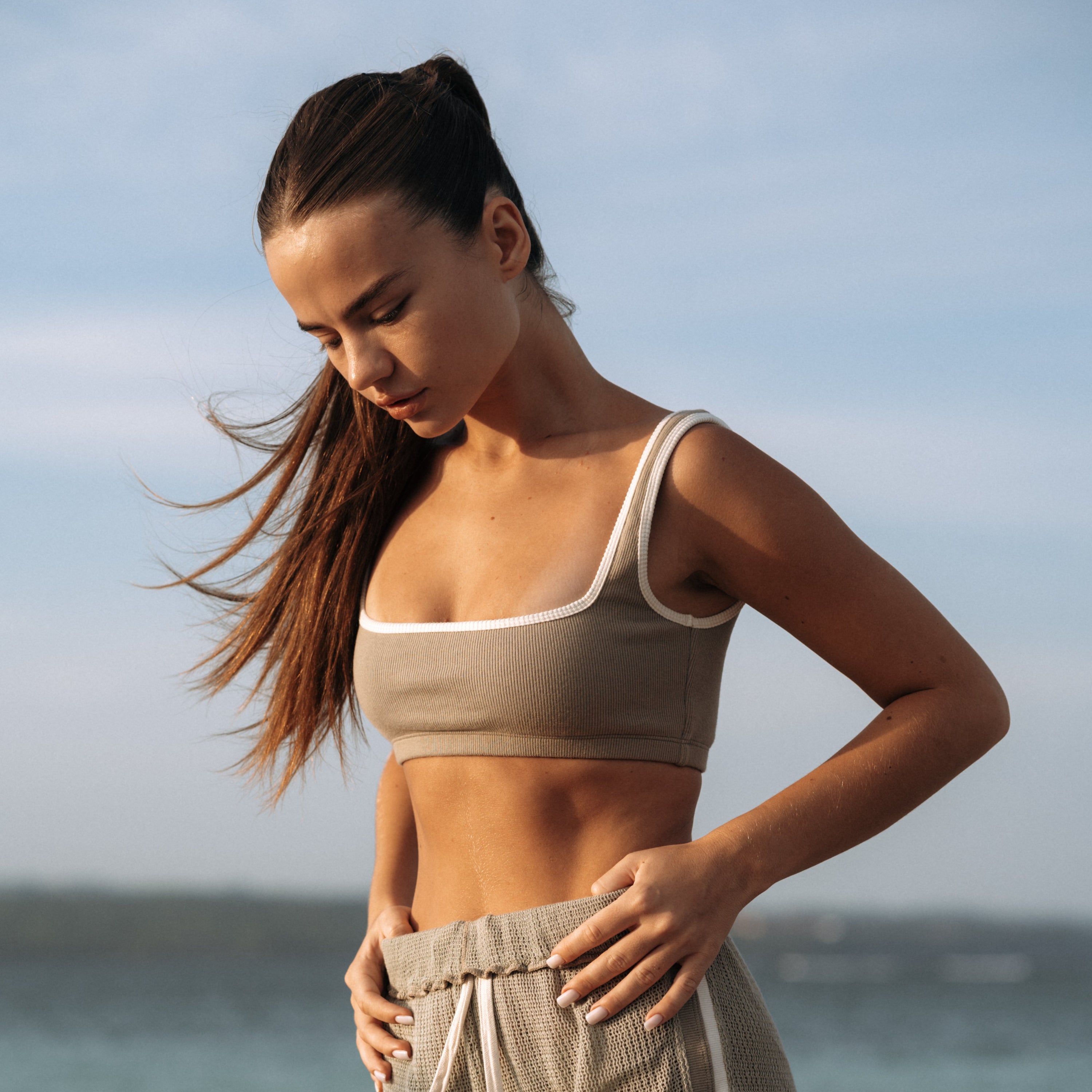 HI Square Rib Cotton Top in Tripoli | Hinako Capsule | Ninefoot Studio