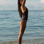 Krui Onepiece Surf Swimsuit in Burgundry Side view