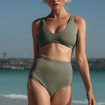 Ninefoot Studio Sanur 2.0 Surf Bikini Bottom in Army Green | Bottoms