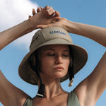 Ninefoot Studio Jade Surf Hat in Army Green color with adjustable strap