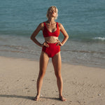Nias Surf Bikini Top in Sambal Red | Women Surfing Swimsuit | Ninefootstudio