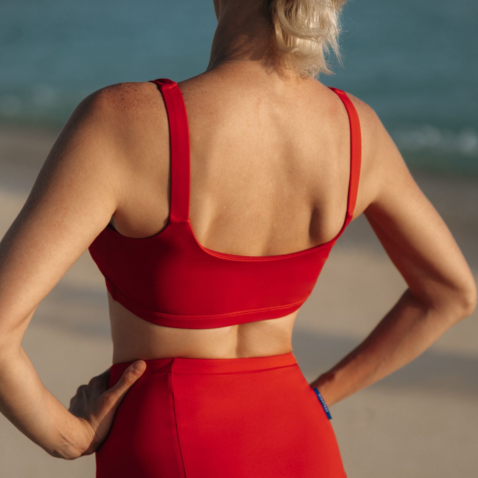 Nias Surf Bikini Top in Sambal Red | Women Surfing Swimsuit | Ninefootstudio