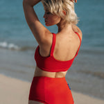Nias Surf Bikini Top in Sambal Red | Women Surfing Swimsuit | Ninefootstudio