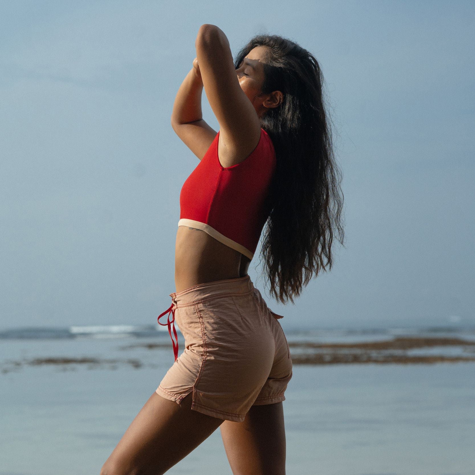 Ninefoot Studio Surf Boardshort  in Peachy Pink