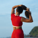 Ninefoot Studio Savu Surf Croptop in Sambal Red | Surf Tops