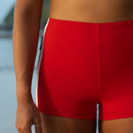 Jimmy Retro Surf Short in Sambal Red | Women Surfing Swimsuit | Ninefootstudio