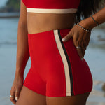 Jimmy Retro Surf Short in Sambal Red | Women Surfing Swimsuit | Ninefootstudio