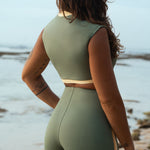 Jimmy Retro Surf Short in Army Green | Women Surfing Swimsuit | Ninefootstudio