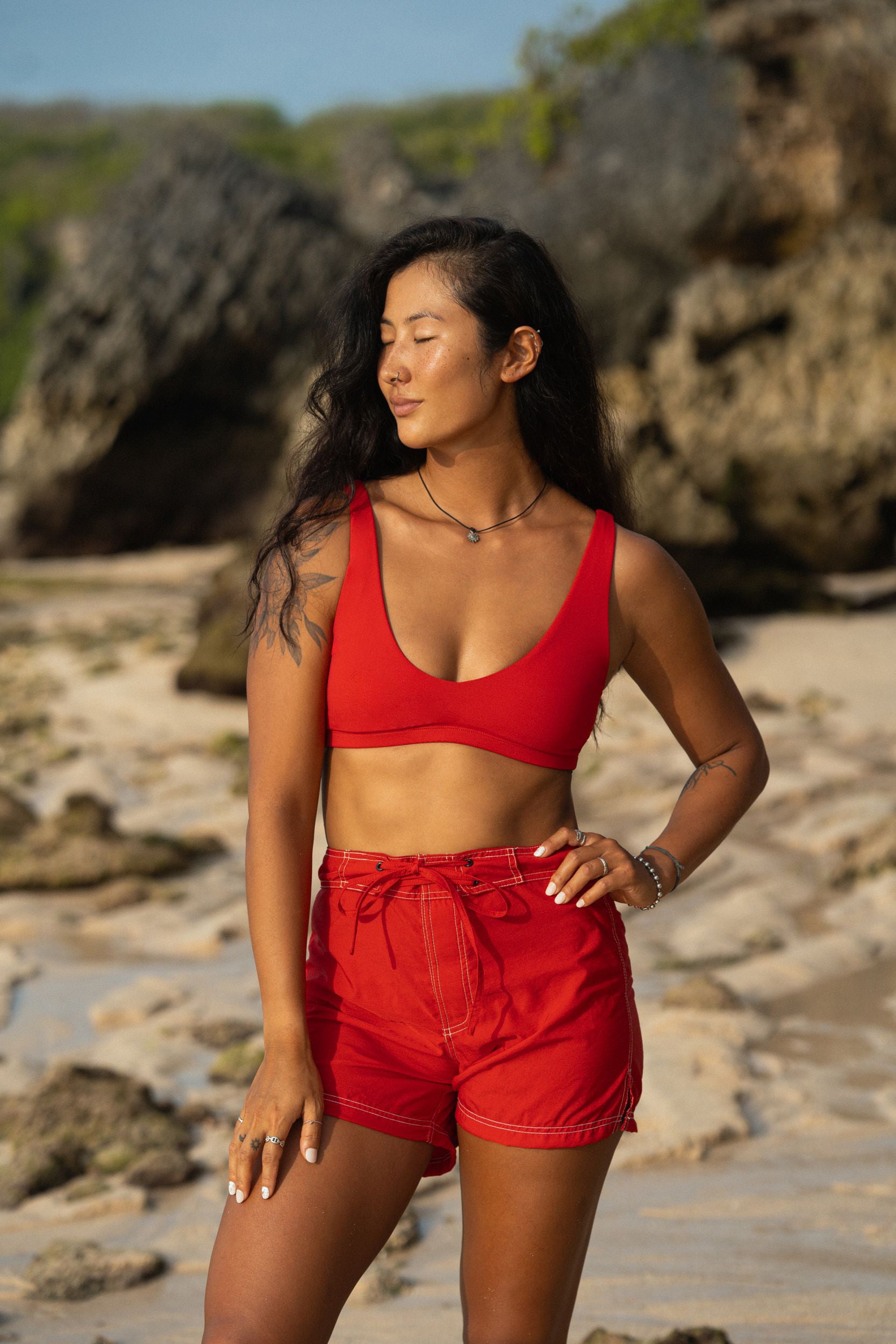 Ninefoot Studio Surf Boardshort  in Sambal Red