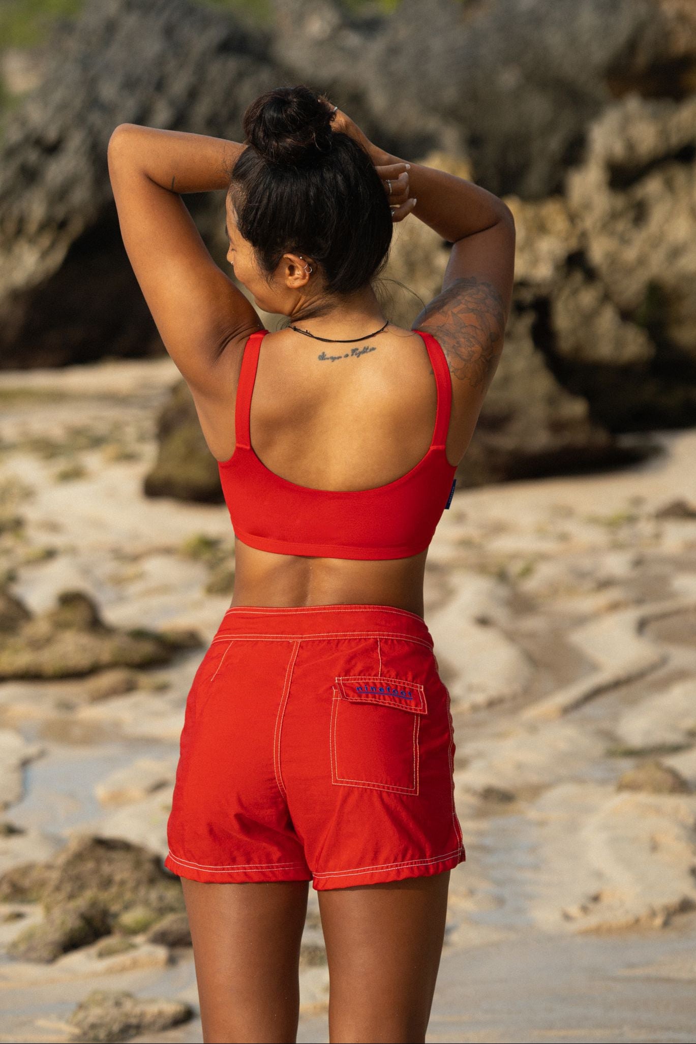 Ninefoot Studio Surf Boardshort  in Sambal Red