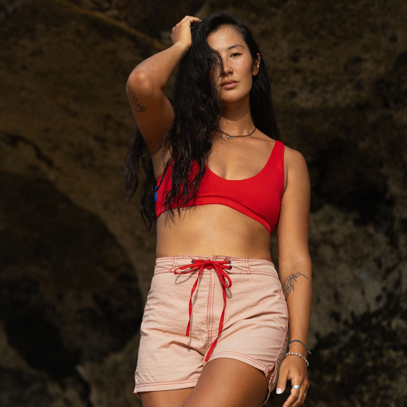 Ninefoot Studio Surf Boardshort  in Peachy Pink