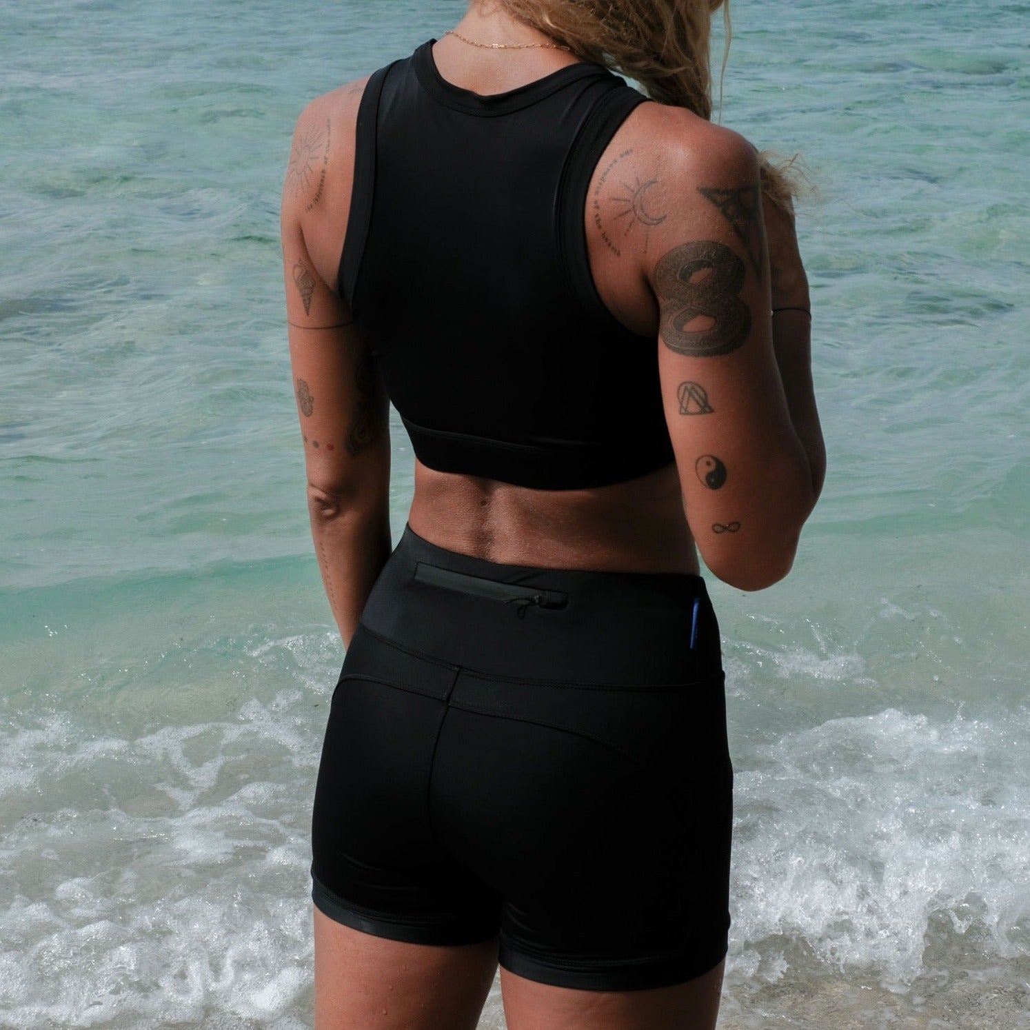 Ninefoot Studio Ekas Surf Bikini Top in Black |