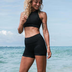 Ninefoot Studio Ekas Surf Bikini Top in Black 