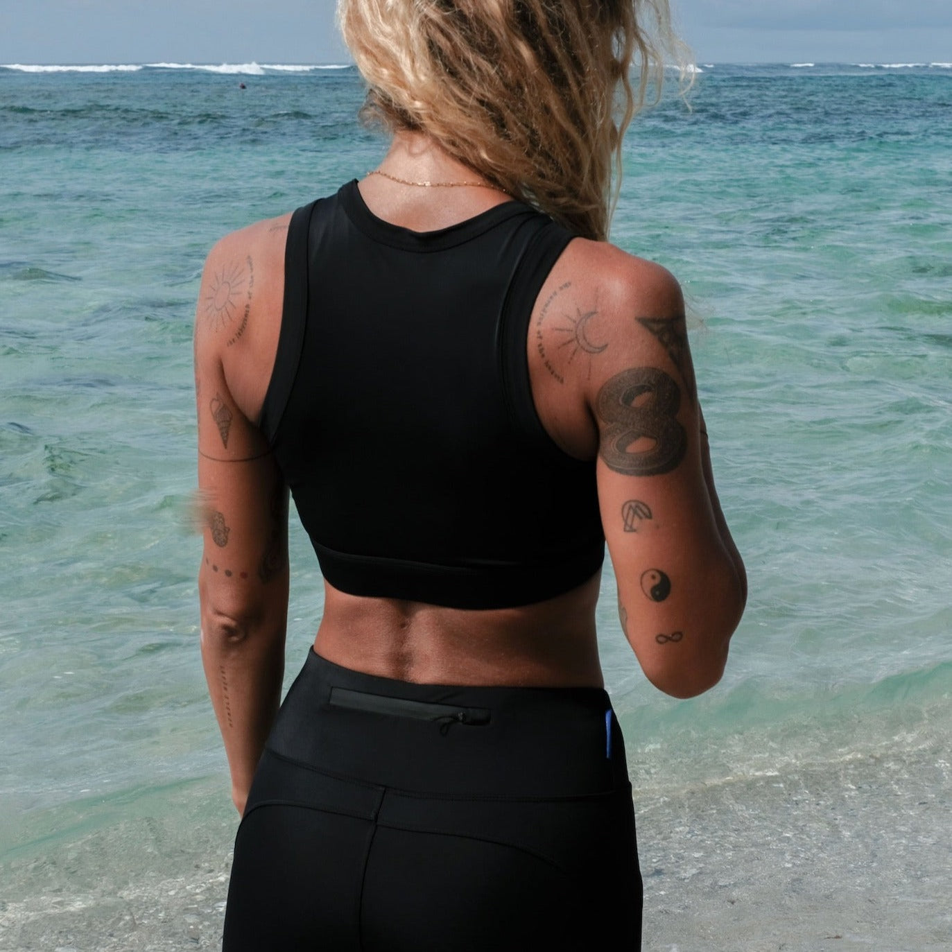 Ninefoot Studio Ekas Surf Bikini Top in Black |