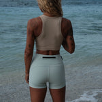 gerupuk yoga and surf shorts in mint color back side