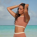 Ninefoot Studio Savu surf croptop in pastel nude | Tops