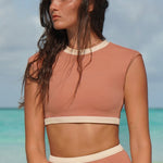 Ninefoot Studio Savu surf croptop in pastel nude | Tops