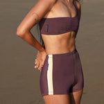 Jimmy's retro surf shorts in Burgundy | Ninefoot Studio swimwear