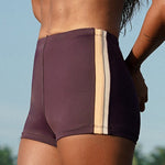 Jimmy's retro surf shorts in Burgundy | Ninefoot Studio swimwear