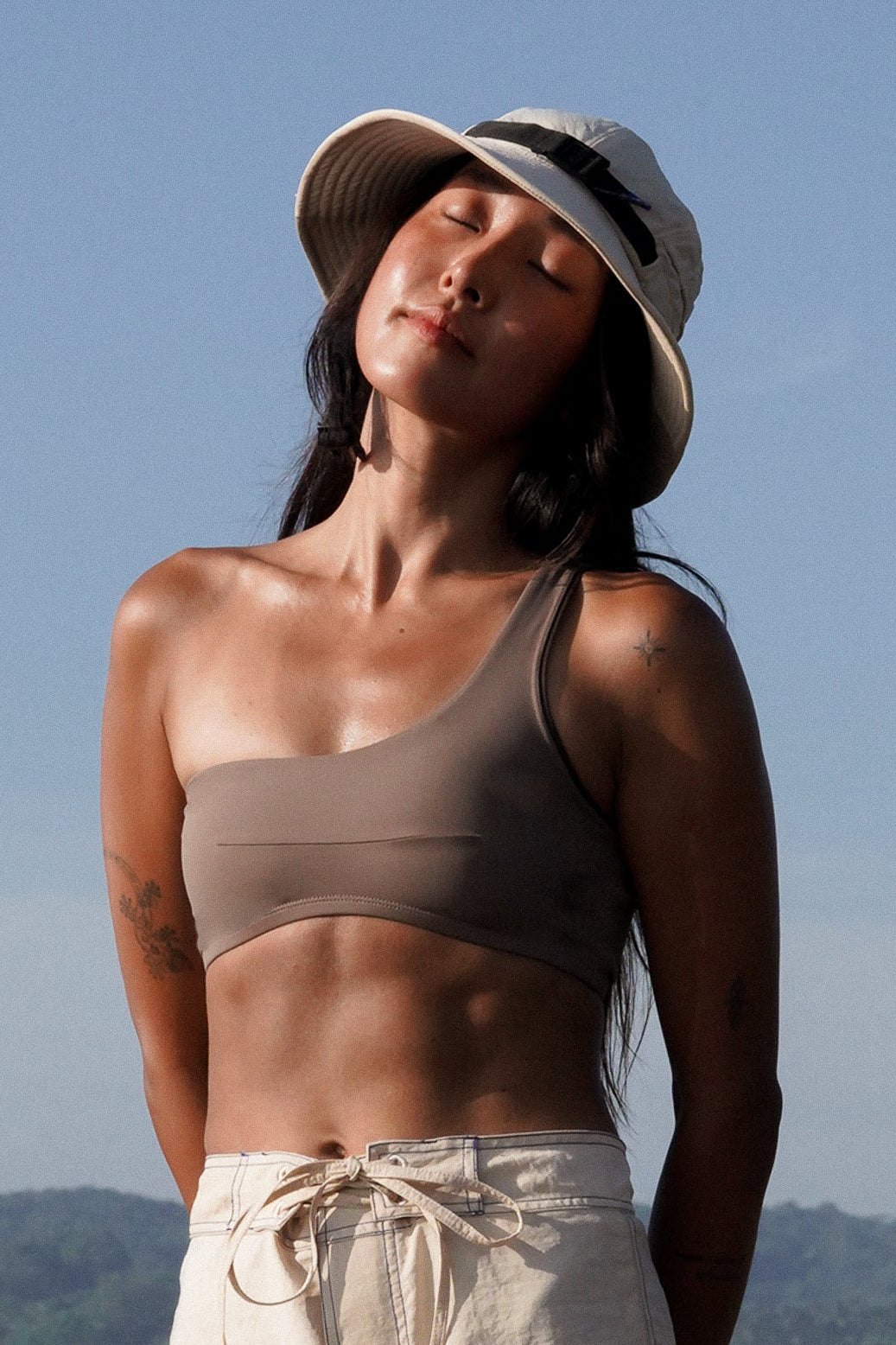 Kongs One Shoulder Surf Bikini Top in Tripoli | Ninefoot Studio Swimwear