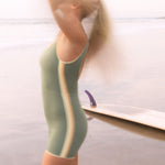 Jimmy Retro Surf Jumpsuit in Army Green | Women Surfing Swimsuit | Ninefootstudio