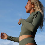 Ninefoot Studio Seseh Surf Rashguard In Army Green | rash guards