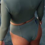 Ninefoot Studio Seseh Surf Rashguard In Army Green | rash guards