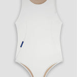 Krui Onepiece Surf Swimsuit in White Flat photo front
