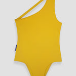 Ninefoot Studio Mawi One Shoulder Surf Swimsuit in Yellow Illusion | One piece