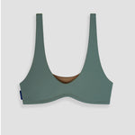 Nias Surf Bikini Top in Army Green - Women's Surfing Swimsuit by Ninefootstudio