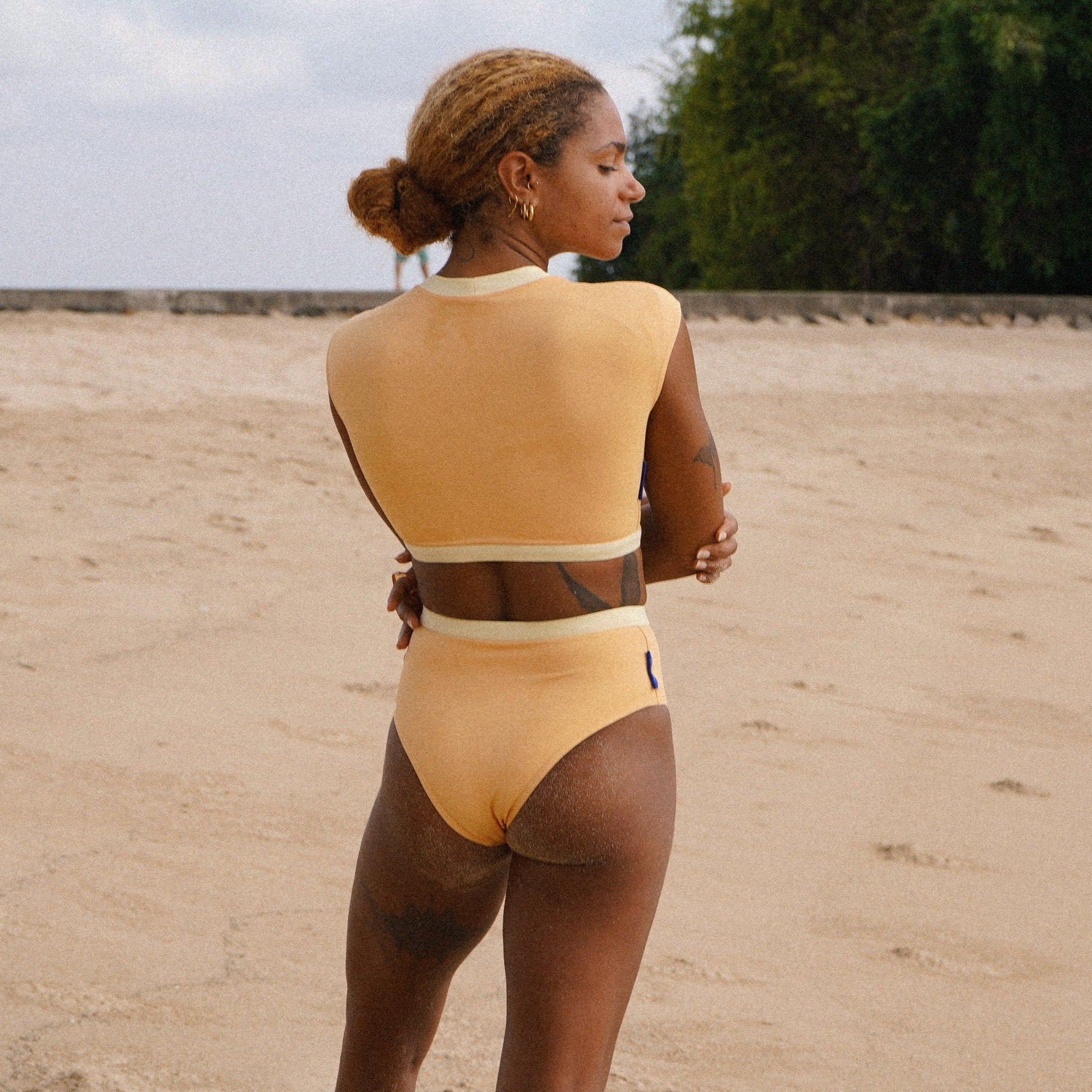 Rote Surf Bikini Bottom in Yellow Cream | Women Surfing Swimsuit | Ninefootstudio
