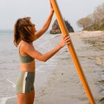 Jimmy Retro Surf Short in Army Green | Women Surfing Swimsuit | Ninefootstudio