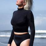 Ninefoot Studio Seseh Surf Rashguard in Black | rash guards