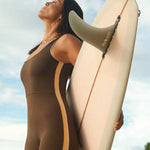 Jimmy Retro Surf Jumpsuit in Arabica Brown | Women Surfing Swimsuit | Ninefootstudio