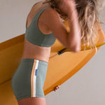 Jimmy Retro Surf Short in Army Green | Women Surfing Swimsuit | Ninefootstudio