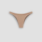 Ninefoot Studio sand-colored recycled cotton thong underwear – sustainable women's lingerie made in Bali