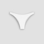 Ninefoot Studio white color recycled cotton thong underwear – sustainable women's lingerie made in Bali