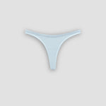 Ninefoot Studio sand-colored recycled fabric thong bikini bottom – sustainable women's surfwear made in Bali