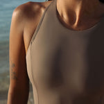 krui surf onepiece swimsuit in tripoli color stitch detail