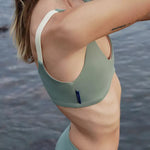 Nias Surf Bikini Top in Army Green - Women's Surfing Swimsuit by Ninefootstudio