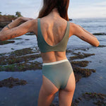 Nias Surf Bikini Top in Army Green - Women's Surfing Swimsuit by Ninefootstudio